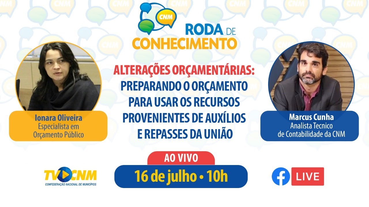 Alteraes Oramentrias so tratadas em live sobre preparao para o uso dos recursos extraordinrios