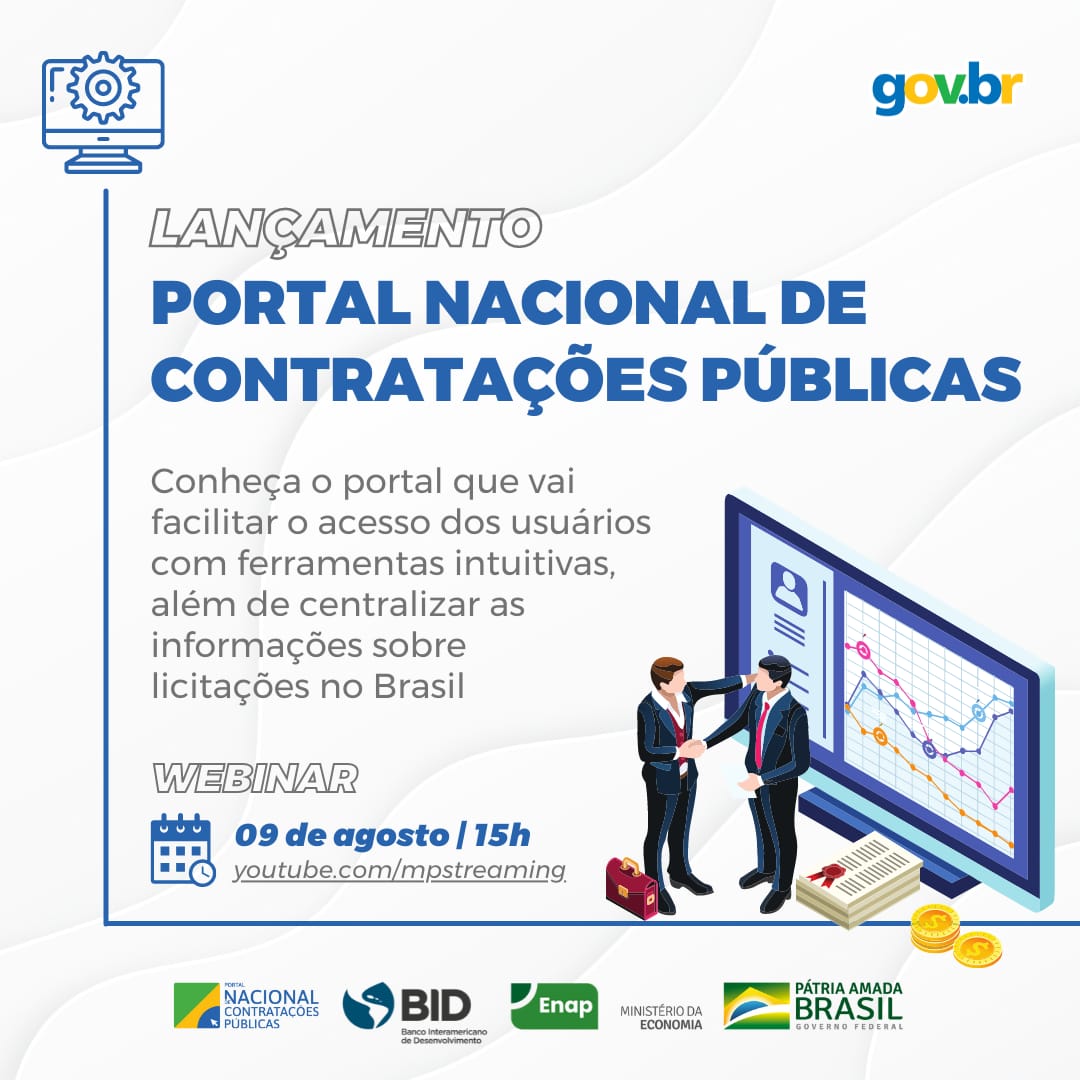 Com participao da CNM, webinar marca o lanamento do Portal Nacional de Contrataes Pblicas