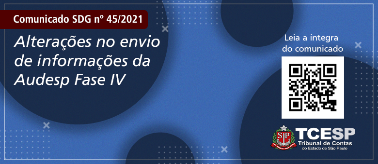 TCE alerta para mudanas no envio de dados da Fase IV do Sistema Audesp