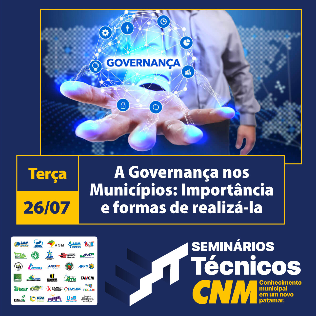 Seminrios Tcnicos: Governana Municipal ser tratada no prximo dia 26 de julho