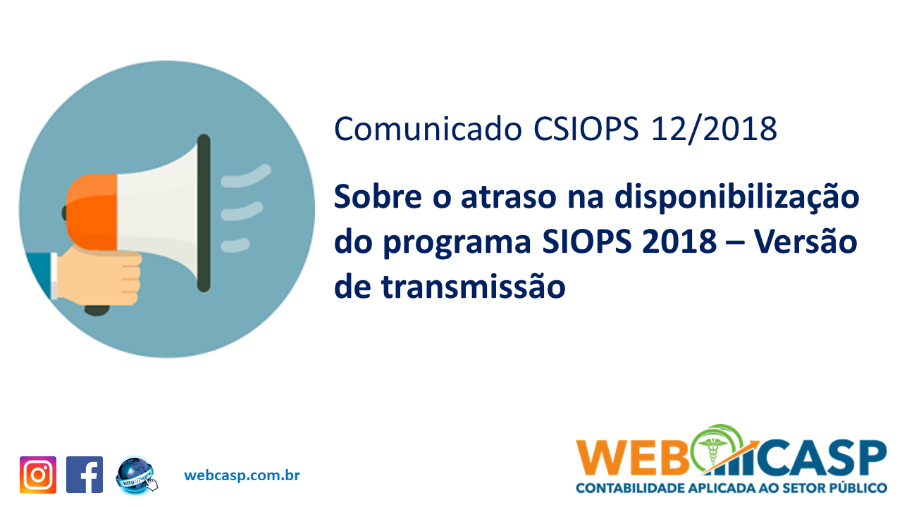 Atraso no programa de transmisso SIOPS 2018