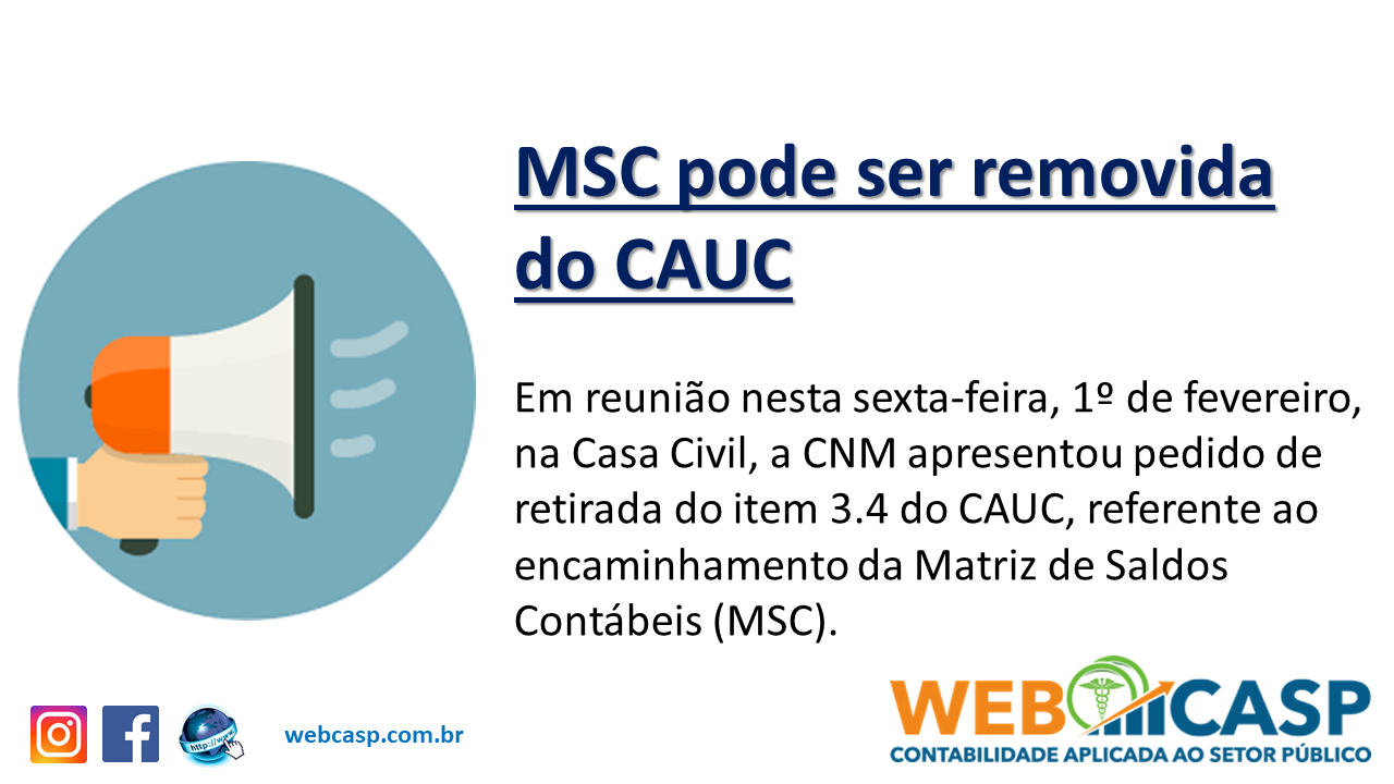 Matriz de Saldos Contbeis pode ser retirada do CAUC