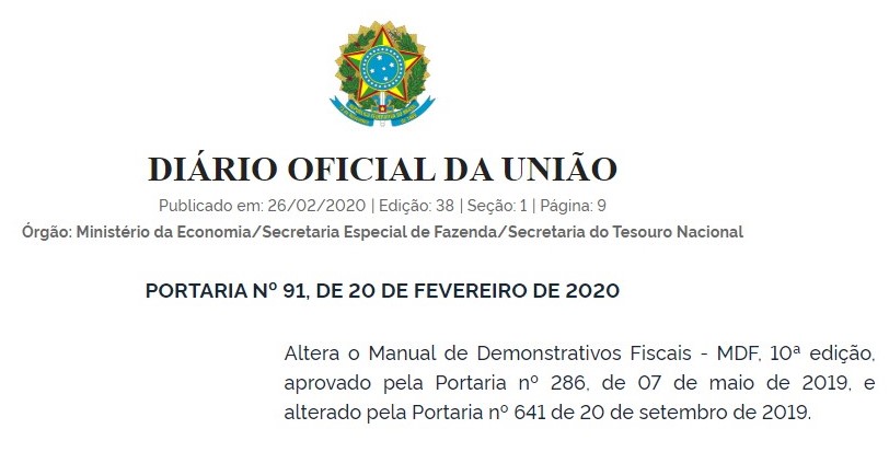 RREO e RGF 2020 - Alterações nos demonstrativos fiscais de Pessoal, Educação e outros