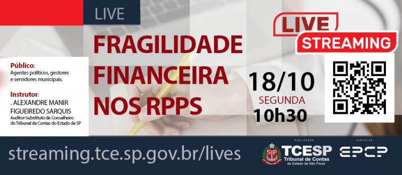 Live do TCESP debater Regimes Prprios de Previdncia Social